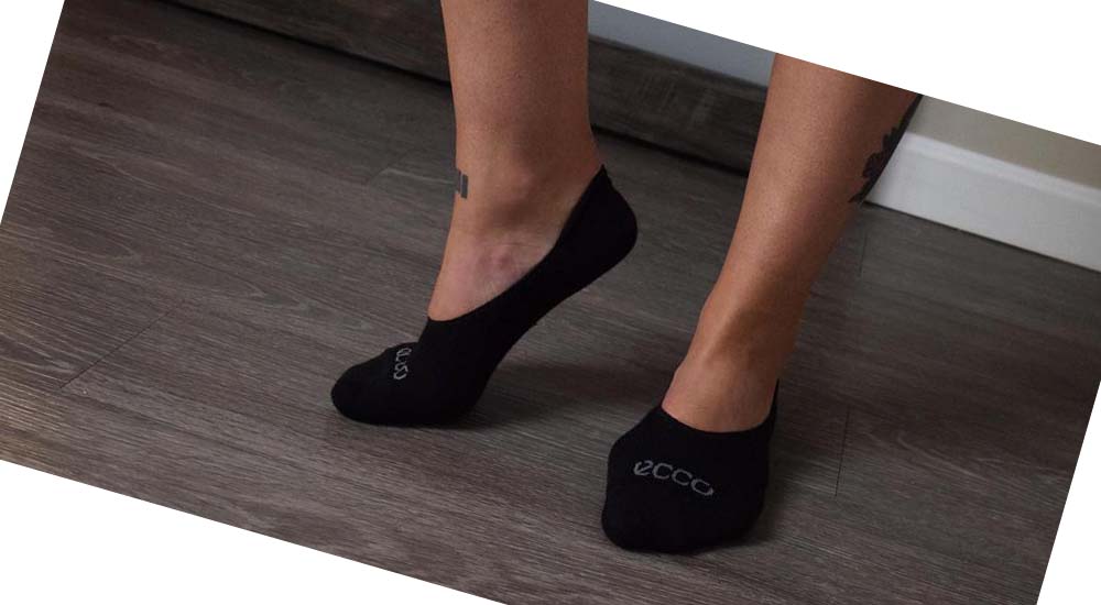 Women's Ecco Casual No-Show Socks Black | Canada 411KOR